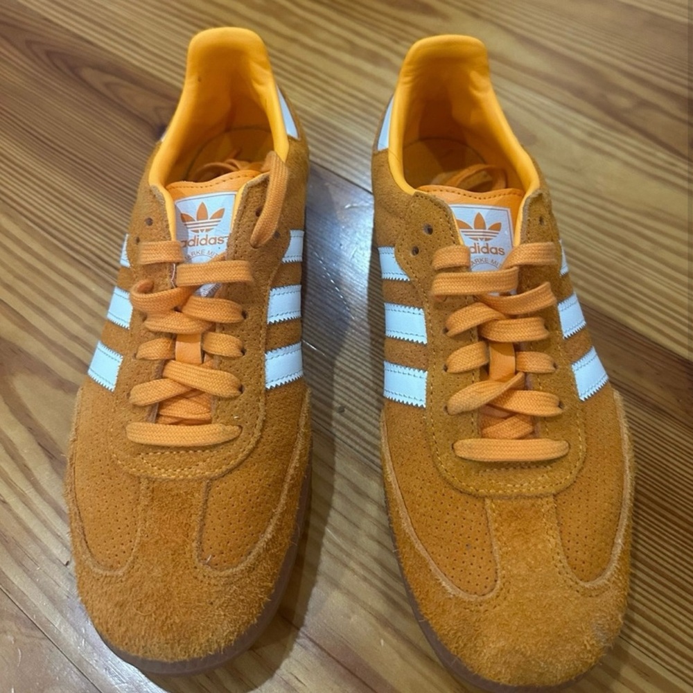 Adidas Men's Orange and White Sneakers
